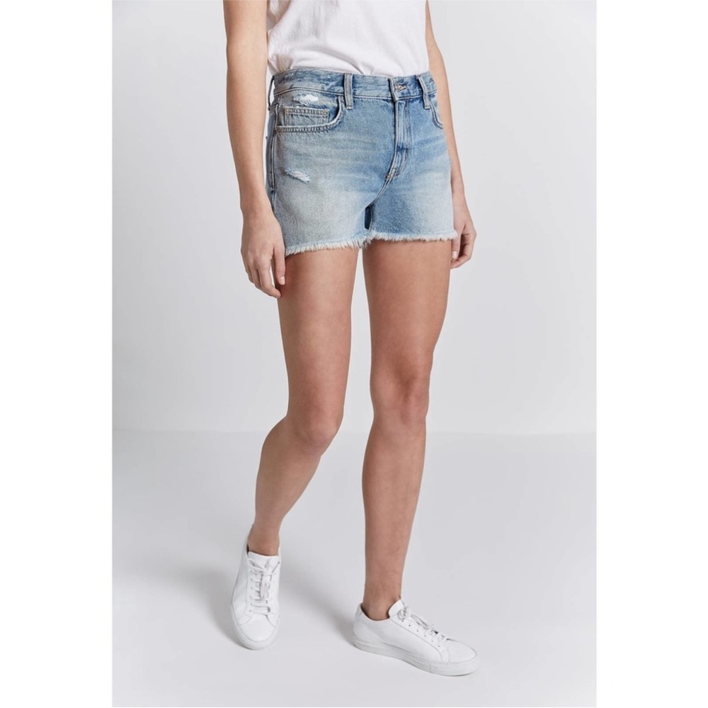 NEW Current Elliott The Boyfriend Short in 2 Year Destroy Rigid Indigo - 28 - Picture 4 of 16